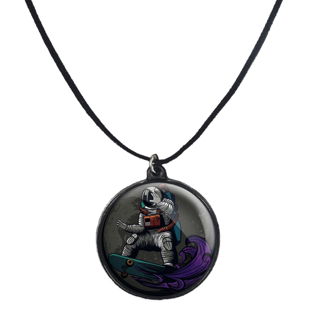 گردنبند پرمانه طرح فضانورد کد pmb.10356 مدل دو طرفه