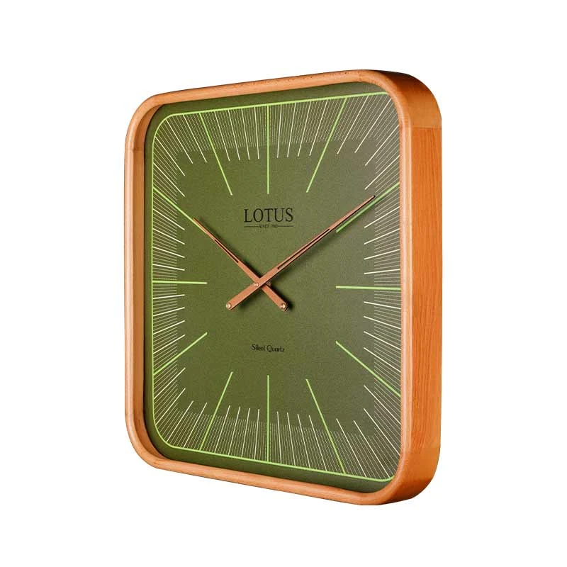 ساعت دیواری کوارتز لوتوس مدل WD-2323-WAL/GREEN-B