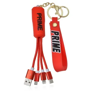 کابل تبدیل USB به لایتنینگ/USB-C/microUSB  مدل پریم طول 90 سانتی متر