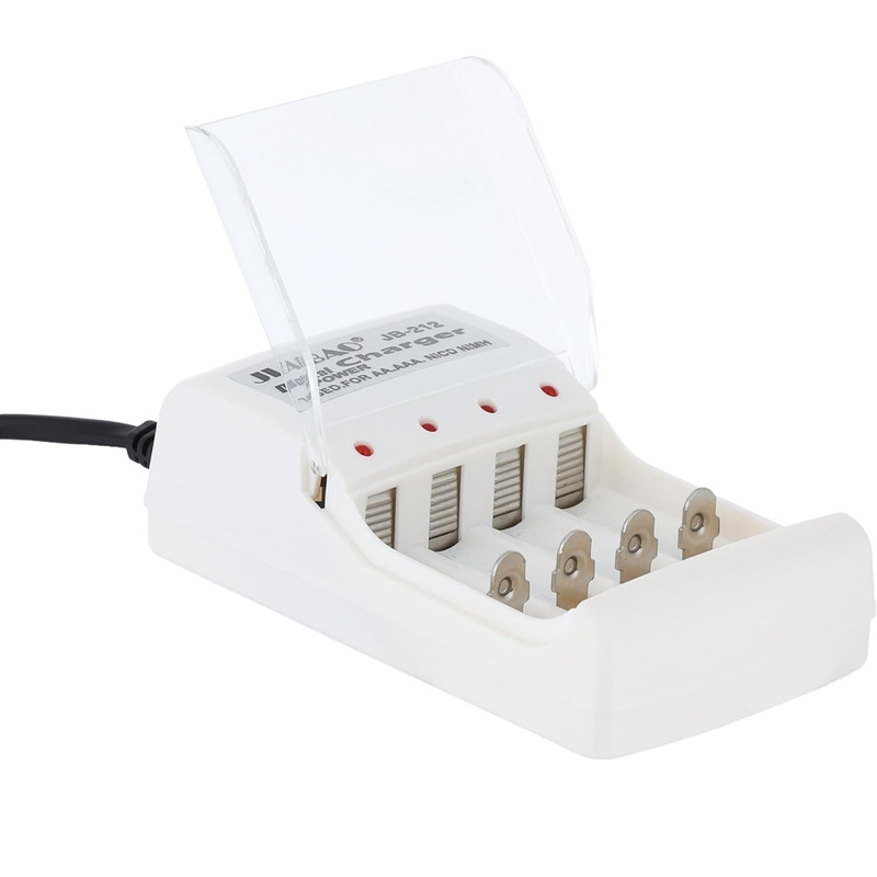 شارژر باتری جیابائو مدل jb-212 به همراه 4 باتری شارژی قلمی و نیمه قلمی