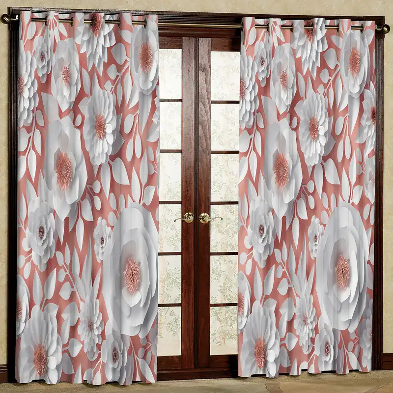 پرده مدل گل دار مخمل پانچی کد 2624 سایز 200x140 سانتی متر