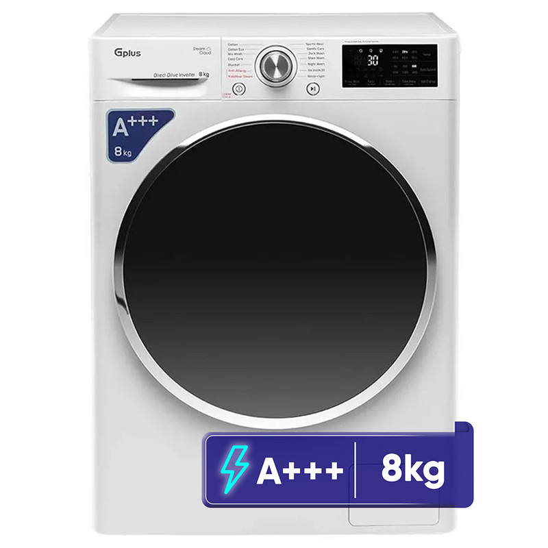 ماشین لباسشویی 8 کیلوگرم اتوماتیک جی پلاس مدل GWM-R88W.KTL