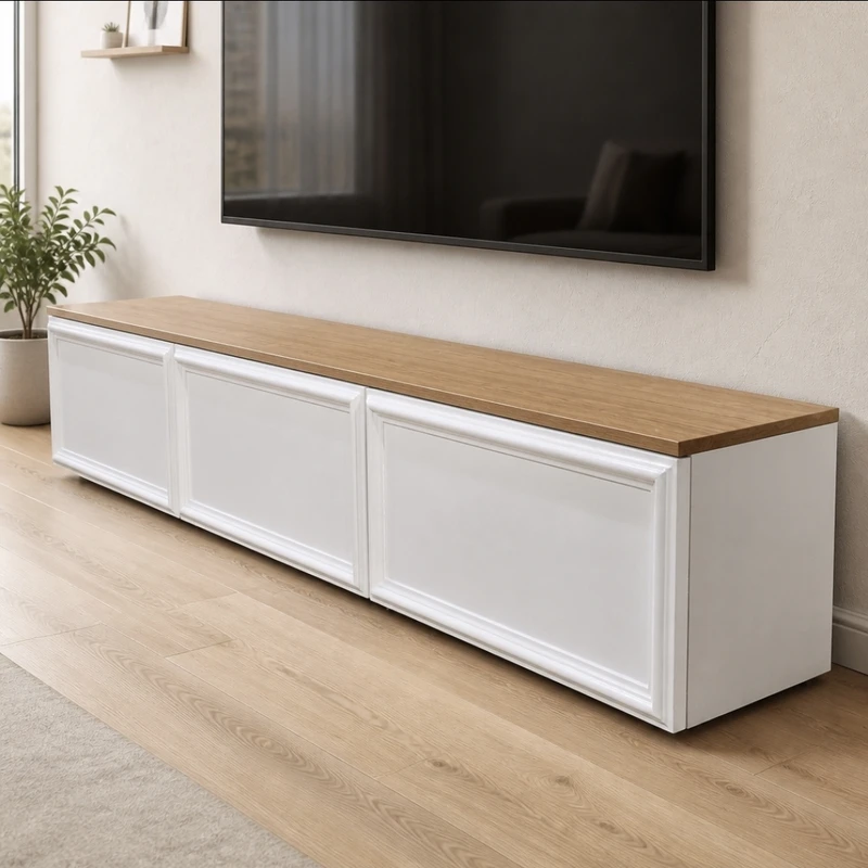 میز تلویزیون مدل نئوکلاسیک کد 63B مناسب برای تلویزیون تا 82 اینچ