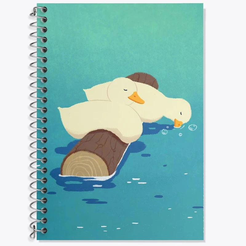 دفتر زبان 50 برگ خندالو مدل دو خط طرح اردک های خنگ کد 29240