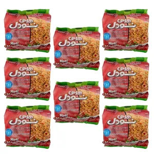 نودل نیمه‌ آماده با طعم مرغ و گوجه هاتی کارا - 77 گرم - بسته 40 عددی 