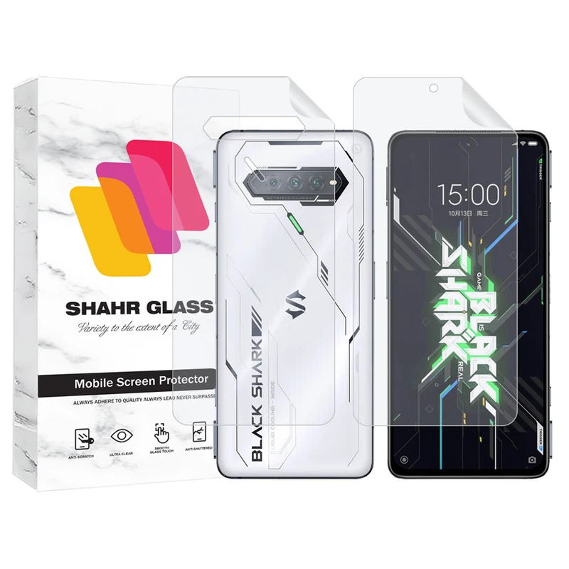 محافظ صفحه نمایش هیدروژل شهر گلس مدل MTNANFBSH مناسب برای گوشی موبایل شیائومی Black Shark 4S Pro به همراه محافظ پشت گوشی