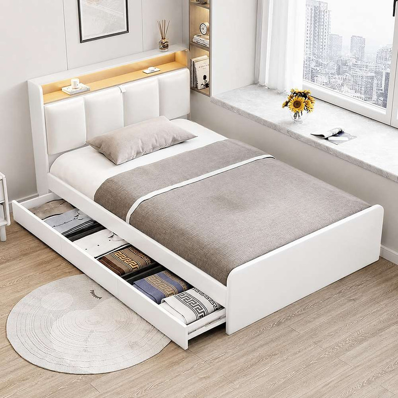 تخت‌خواب ملامینه یک نفره تخت خواب توپولون مدل a90 سایز 90 * 200 سانتی‌متر