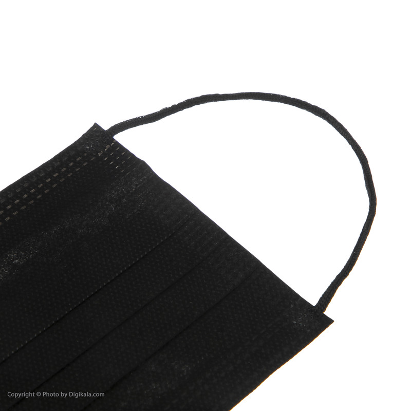 ماسک تنفسی مدل ملت بلون دار سه لایه مشکی 3P-1400B بسته 50 عددی