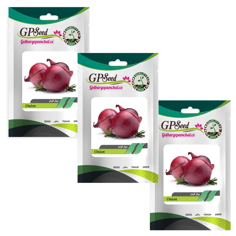 بذر پیاز قرمز گلبرگ پامچال کد GPF-106 مجموعه 3 عددی
