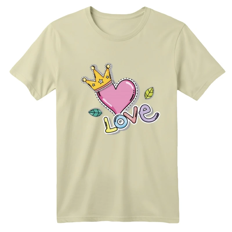 تی شرت آستین کوتاه بچگانه مدل قلب و تاج