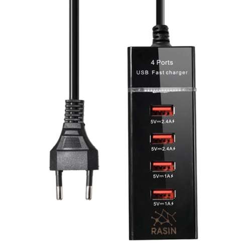 شارژر دیواری 33 وات راسین مدل 4PORT FAST CHARGER