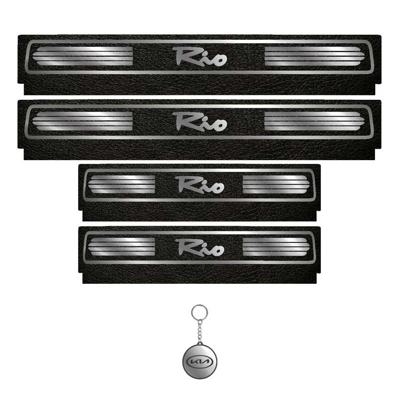 برچسب پارکابی خودرو لندمون کد LM093 MS مناسب برای کیا ریو مجموعه 4 عددی به همراه جا کلیدی