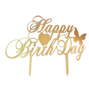 تاپر تزیین کیک مدل H.B.D Butterfly 