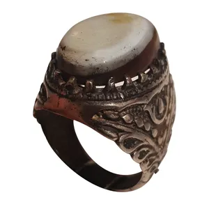 انگشتر نقره مردانه مدل عقیق سلیمانی حجرالمراد کد ASHM212280