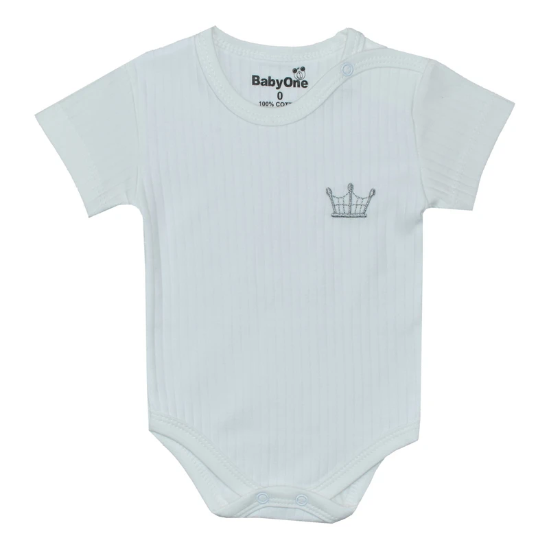 بادی آستین کوتاه نوزادی بی بی وان مدل تاج