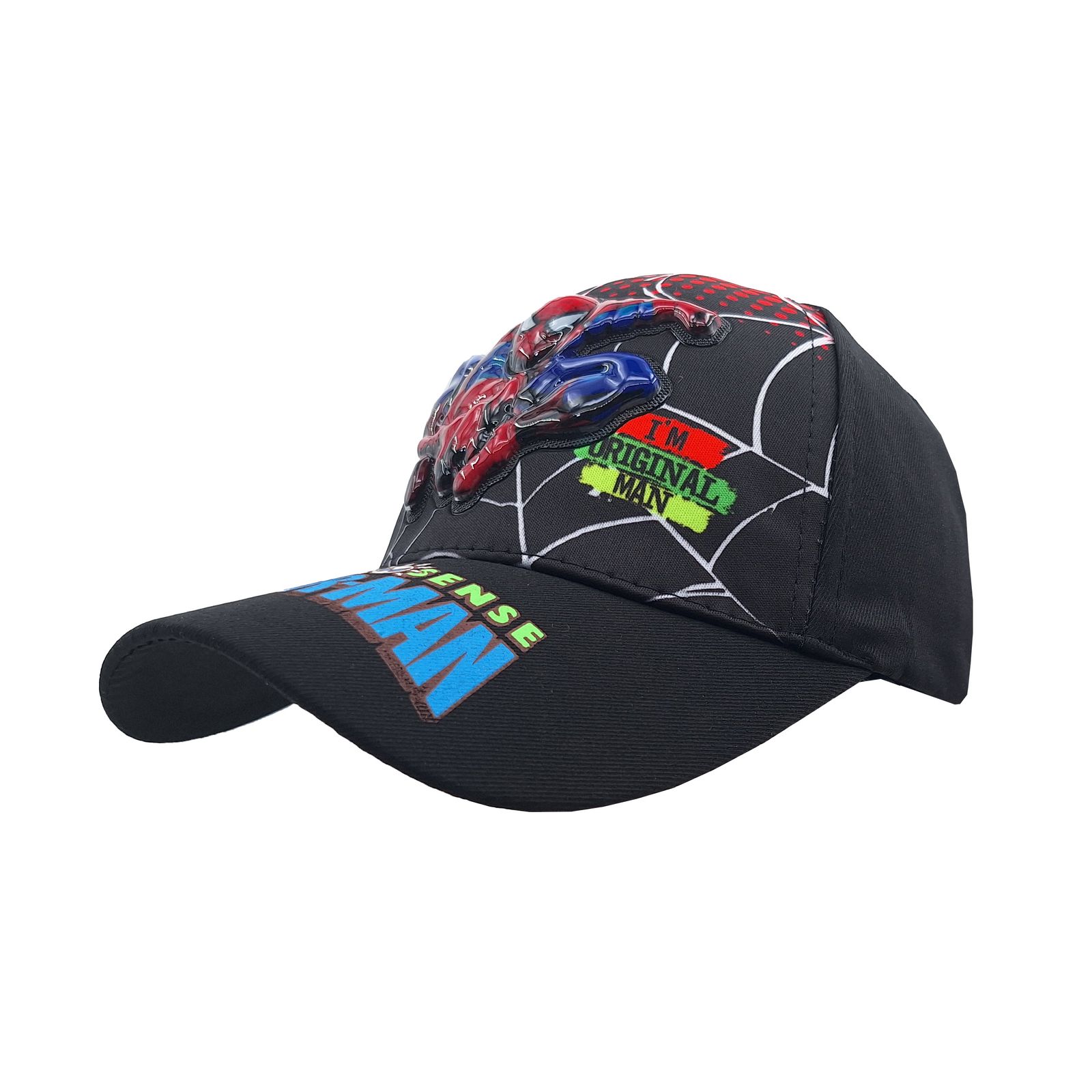 کلاه کپ پسرانه مدل مرد عنکبوتی چراغدار کد 1144 رنگ مشکی -  - 2