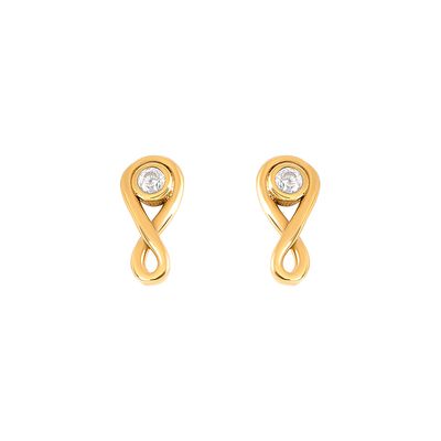 گوشواره میخی طلا 18 عیار زنانه پرسته مدل بی‌نهایت و لونا کد WEDG6