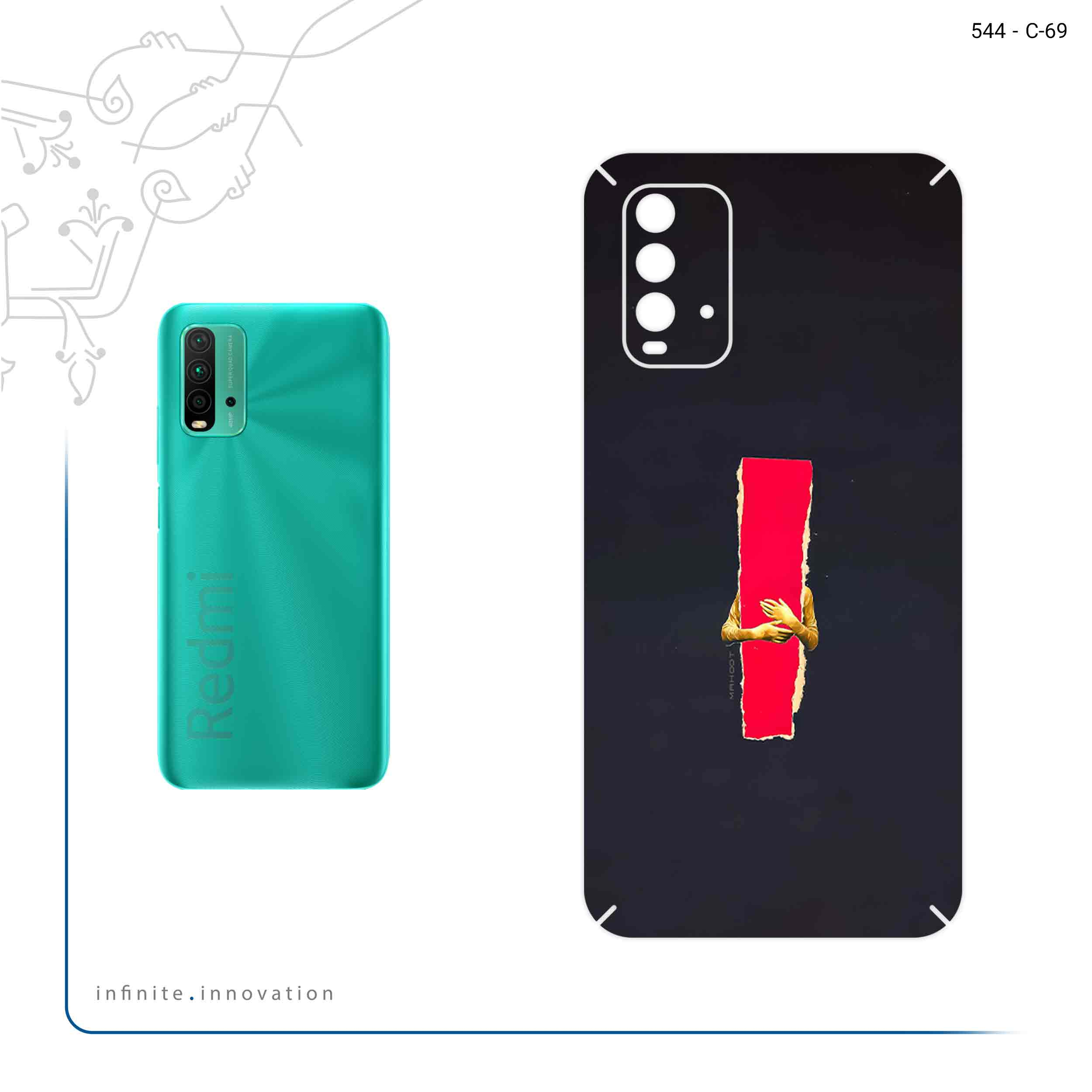 برچسب پوششی ماهوت مدل Collage of Embrace مناسب برای گوشی موبایل شیائومی Redmi 9T