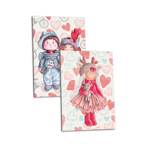 تابلو شاسی لاژید مدل عروسک کارتونی مجموعه 2 عددی 