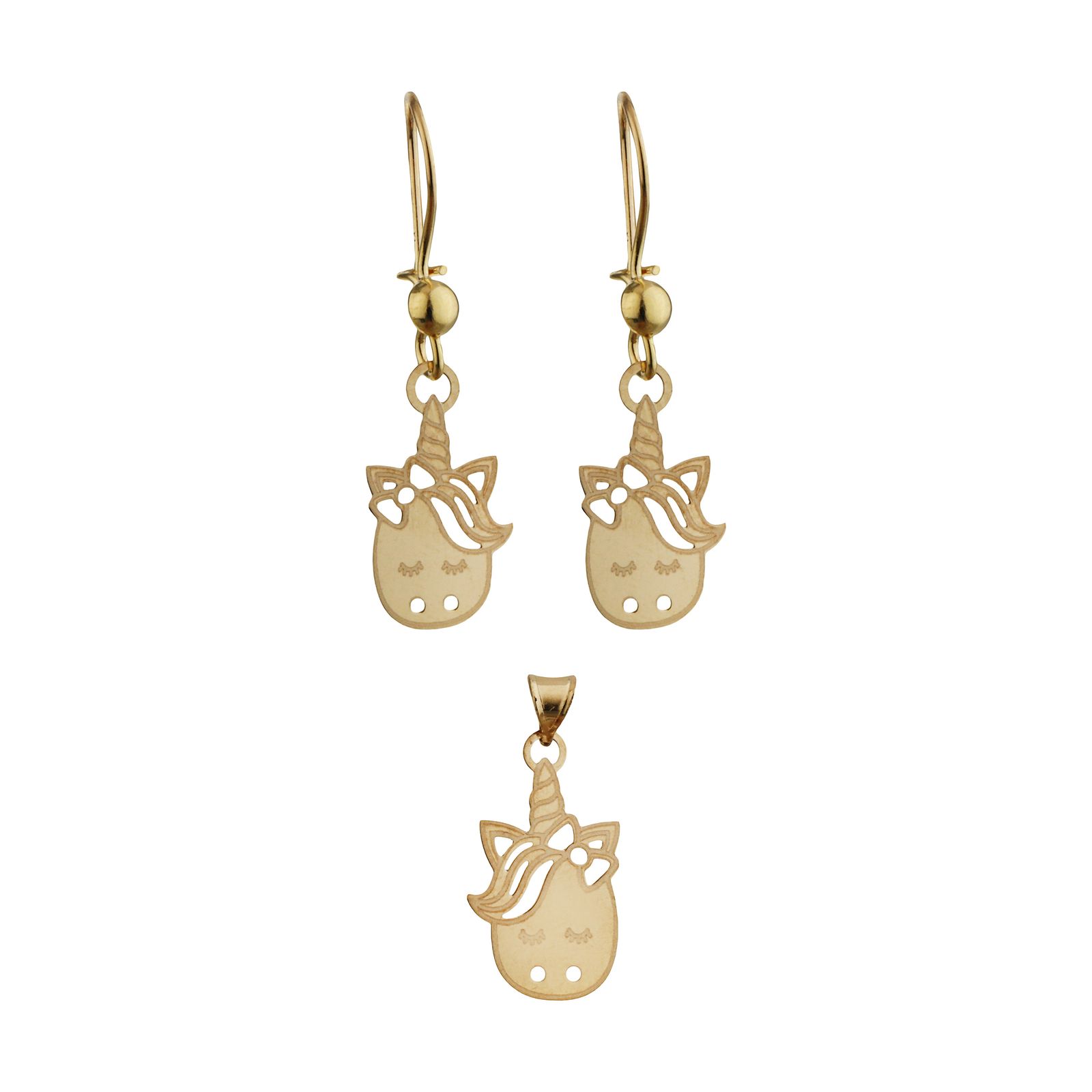 نیم ست طلا 18 عیار دخترانه مایا ماهک مدل MS0588 - - 1