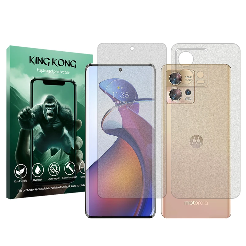 محافظ صفحه نمایش مات کینگ کونگ مدل Tough مناسب برای گوشی موبایل موتورولا Edge 30 Fusion به همراه محافظ پشت گوشی