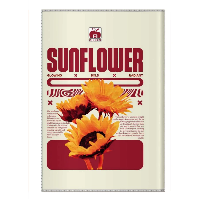 تقویم جیبی سال 1405 آلما مدل طلقی طرح گل آفتابگردون کد 1012