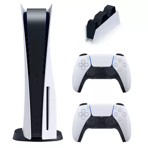 کنسول بازی سونی مدل PlayStation 5 ظرفیت 825 گیگابایت ریجن 1200 آسیا به همراه دسته اضافه و پایه شارژر