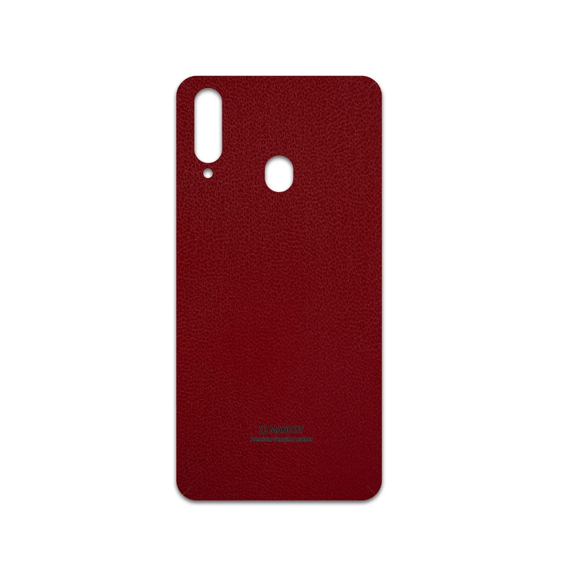 برچسب پوششی ماهوت مدل Red-Leather مناسب برای گوشی موبایل سامسونگ Galaxy A20s