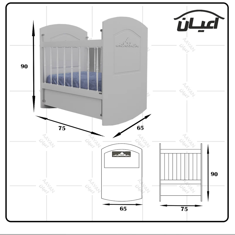 تخت کنار مادر اعیان مدل FH399 سایز 50x70 سانتی متر عکس شماره 9