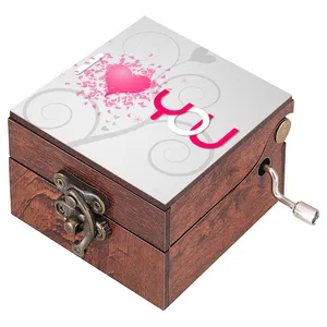 جعبه موزیکال مدل هندلی طرح I LOVE YOU کد 1077