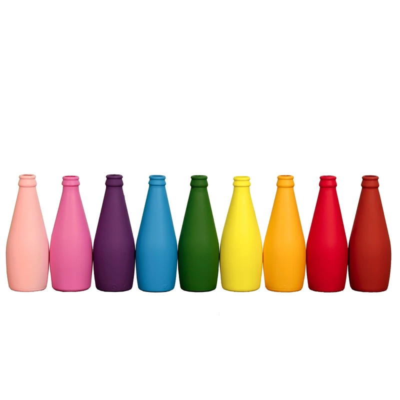 گلدان دکوری مدل شیشه ای خمره ای کد P130 بسته 9 عددی