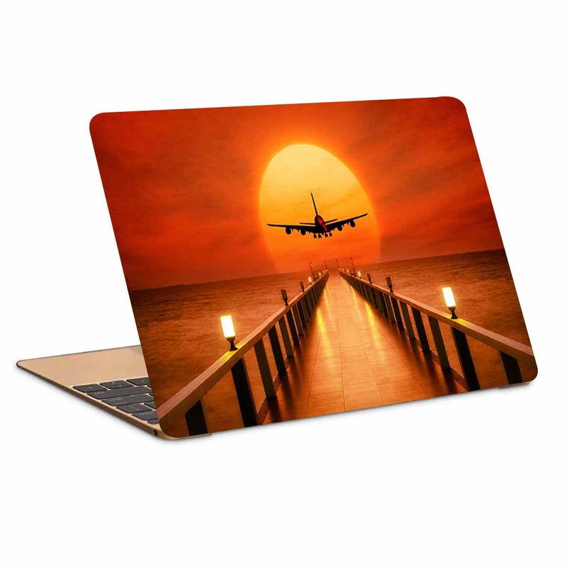 استیکر لپ تاپ طرح airplane photoshop sunset wharf کد N-10مناسب برای لپ تاپ 15.6 اینچ