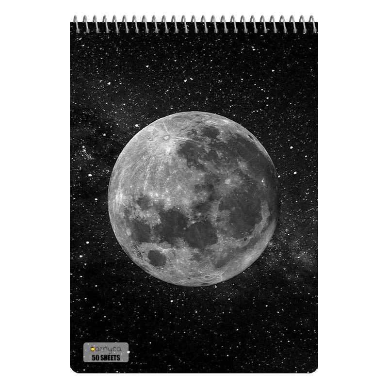 دفتر نقاشی 50 برگ سیمی کارنیکا طرح روزنامه وینتج ماه Vintage Newspaper Moon کد 13401