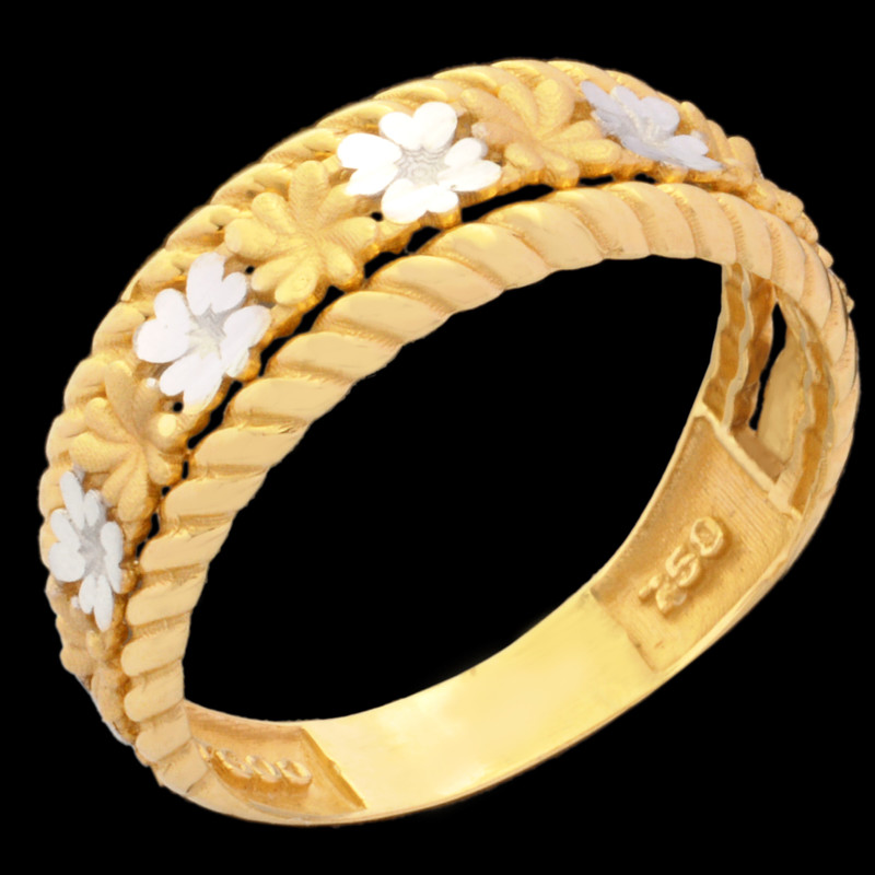 انگشتر طلا 18 عیار زنانه طلای مستجابی مدل شکوفه کد 55