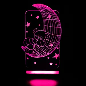    چراغ خواب بتابی طرح خرس و ماه کد 3025