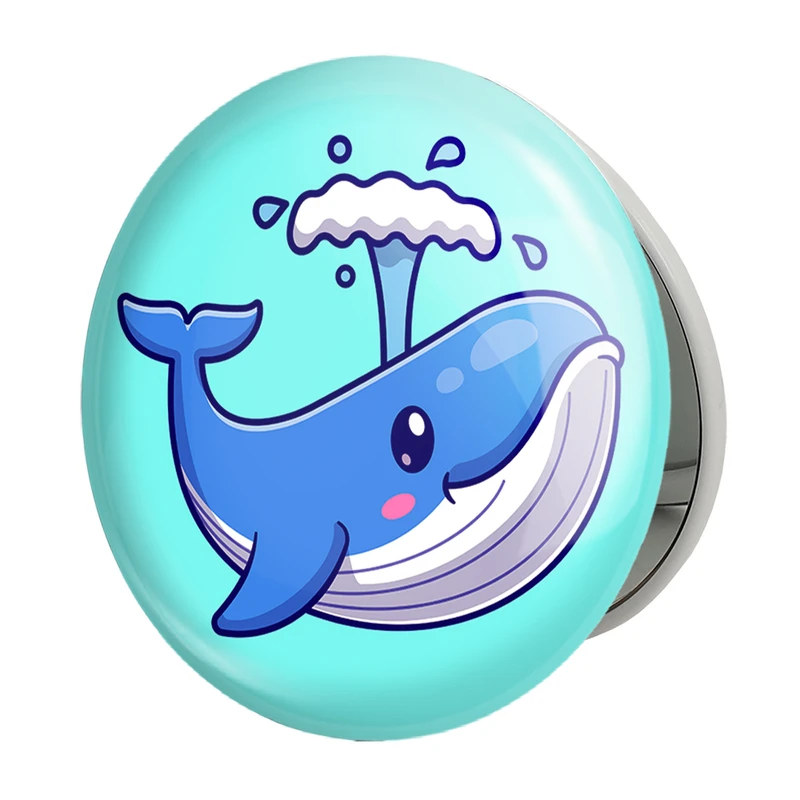 آینه جیبی خندالو طرح حیوانات بامزه نهنگ مدل تاشو کد 29649