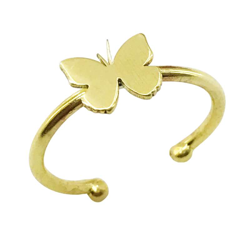 بند انگشتی زنانه گالری عزیزی طرح پروانه مدل 15753