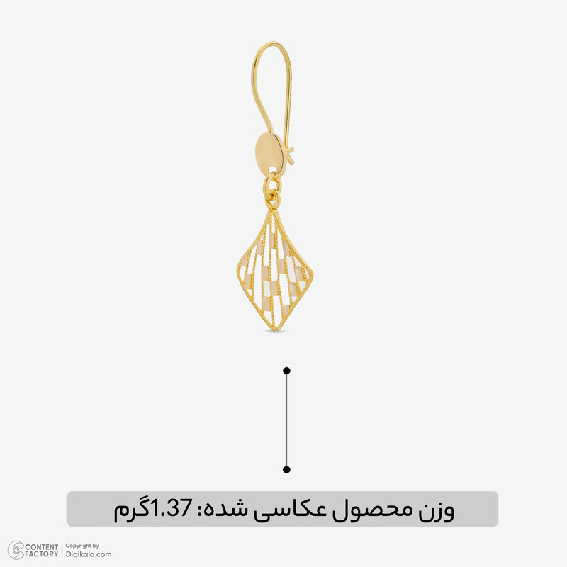 گوشواره عصایی طلا 18 عیار زنانه طلای صداقت مدل EM12 - 2