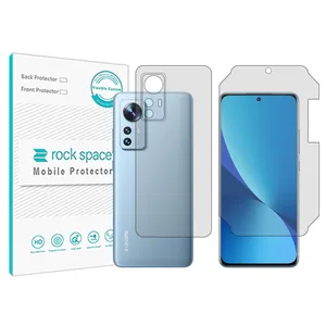 Rockspace transparent screen protector HyGEL model suitable for Xiaomi 12 mobile phone along with the back of the phone