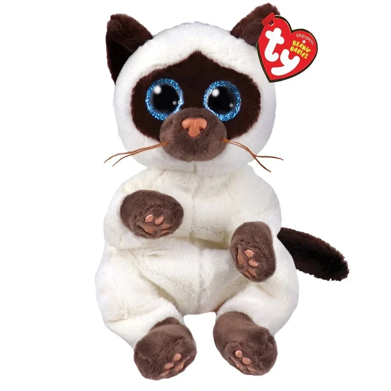 عروسک تی وای طرح گربه سیامی مدل TY Beanie Bellies MISO the Siamese Cat ارتفاع 17 سانتی‌متر