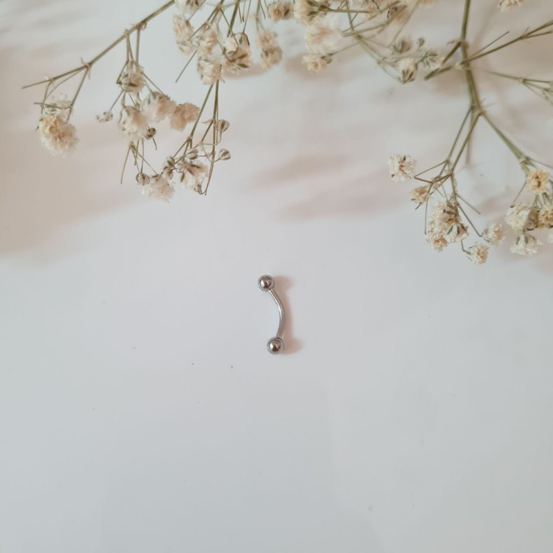 پیرسینگ مدل نیمه منحنی توپی کد RS