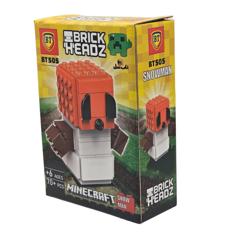 ساختنی 70 تکه ناب سل مدل ماینکرافت اسنومن طرح  MINECRAFT SNOW MAN 70PCS کد BT505