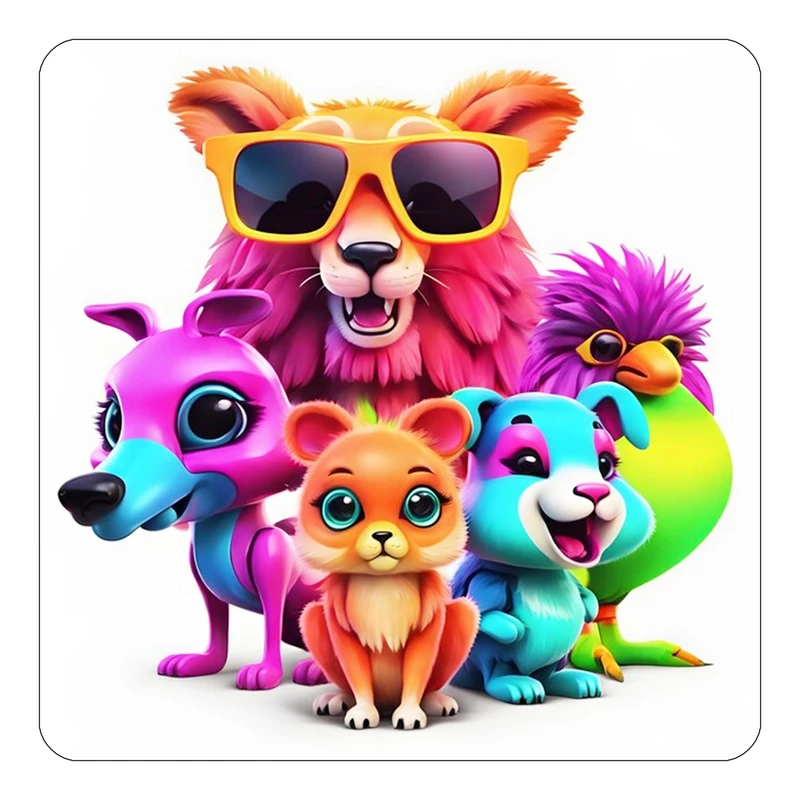 مگنت کاکتی طرح حیوانات رنگی مدل mp25204