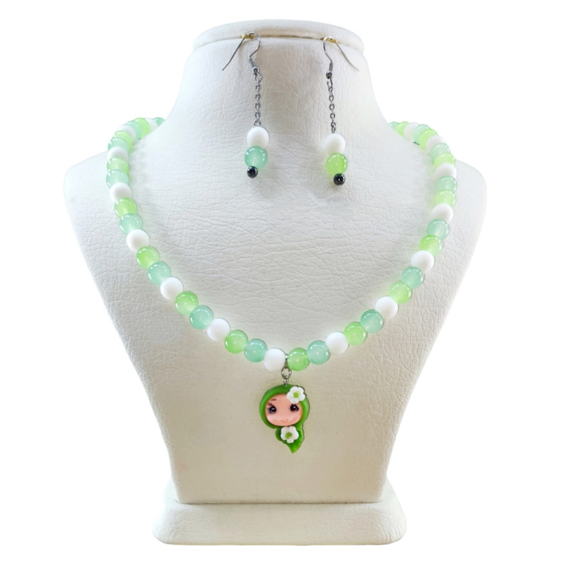 نیم ست دخترانه مدل عروسک دختر باحجاب گل پنج پر