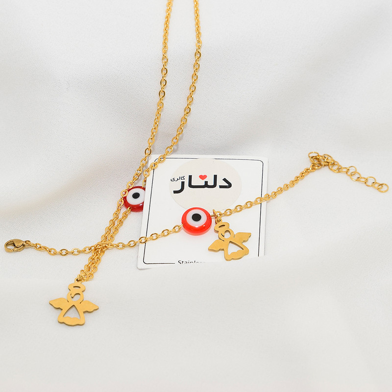 نیم ست دخترانه دلنار گالری مدل فرشته و چشم نظر