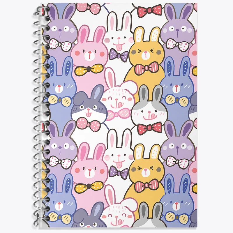 دفتر زبان 50 برگ خندالو مدل سه خط طرح خرگوش بامزه کد N858