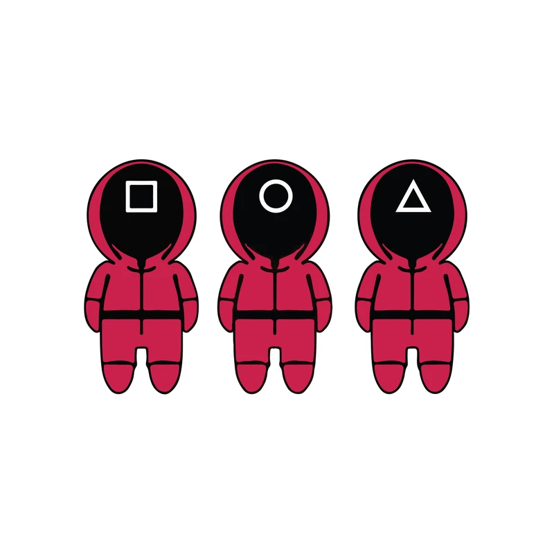 برچسب لپ تاپ پویا مارکت طرح اسکوئید گیم کد 1663 مجموعه 3 تکه