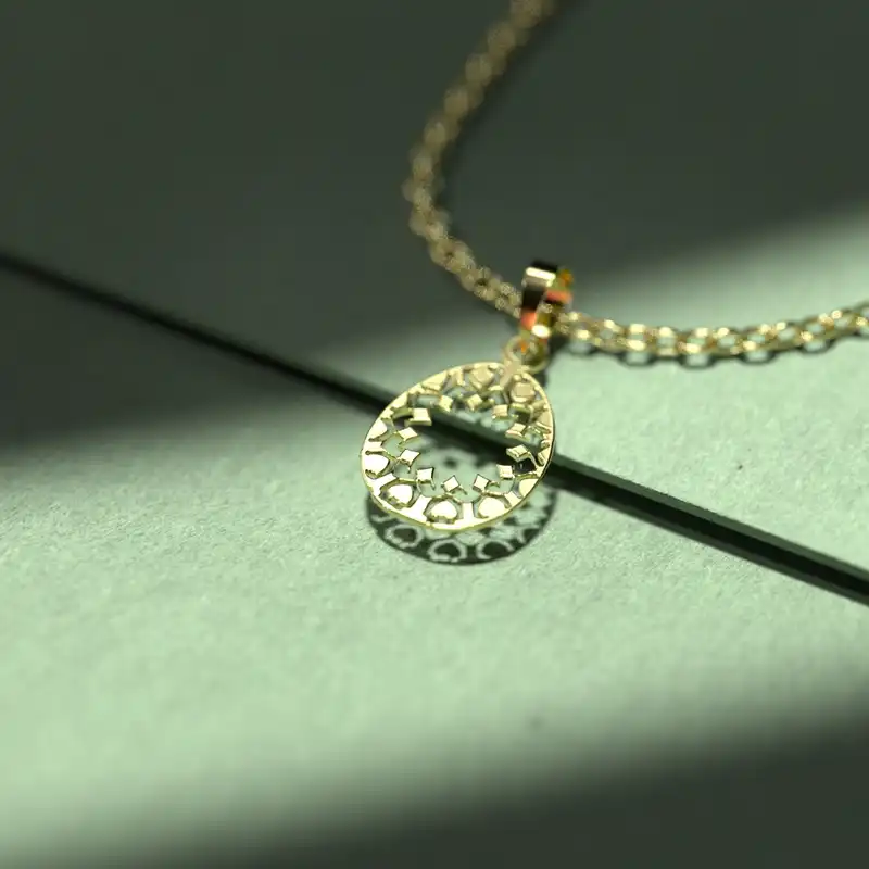 گردنبند طلا 18 عیار زنانه مدوپد مدل هندسی کد W2-1-1088