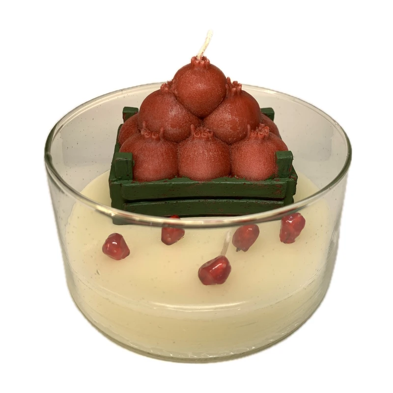 شمع دست ساز طرح جعبه انار مدل T1053