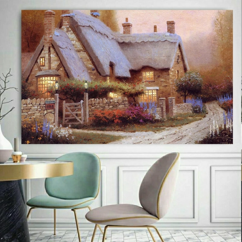 تابلو بوم طرح خانه سقف شیروانی کدTB220